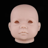 Maxbell 20inch Vinyl Unpainted Reborn Doll Head Mold Kits with Eyes DIY Making Accs