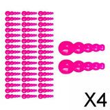 Maxbell 4x50Pcs Stacked Fishing Beads Kit Fishing Lures Tackle for Perch Trout Walleye Rose Red