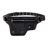 Maxbell Women Waist Bag Hiking Casual Purse Versatile Vintage Design Stylish Hip Bag Black