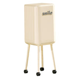 Maxbell Trash Can with Wheels Minimalist Wastebasket for Kitchen Dresser Living Room White