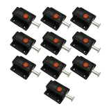 Maxbell 10x Bolt Sliding Lock Cribs Door Button Spring Loaded Automatic Door latches Black