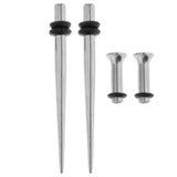 Maxbell 4 Pieces Ear Gauges Stretching Kit Stainless Steel Flare Plug Tapper 2.4mm - Aladdin Shoppers