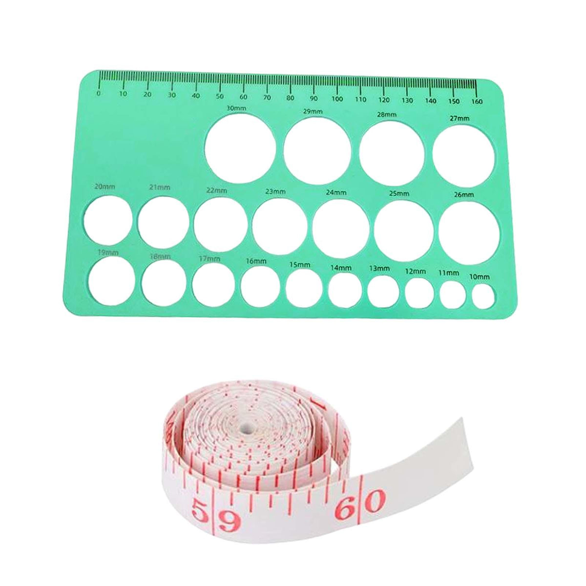Maxbell Nipple Rulers for Flange Sizing Flange Size Measure Portable Reusable Soft Green