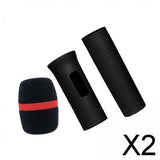 Maxbell 2xHandheld Mic Protection Sleeve with Sponge Foam Cover for Party Stage Studio Black