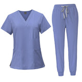Maxbell 2xFemale Scrub Set Machine Washable Nurse Work Clothing for Beauty Salon