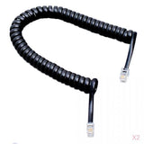 Maxbell 2pcs 6.5ft Black Telephone Handset Phone Extension Cord Curly Coil Cable Wire