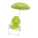 Maxbell Kids Camping Chair with Umbrella Practical Portable for Garden Outside Trips Flamingo