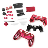 Maxbell Full Housing Shell Case Button for PS4 Controller - Red + 2x Thumbsticks