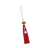 Maxbell Car Rearview Mirror Charm Pendant with Safety Buckle Lotus Car Hanging Decor red
