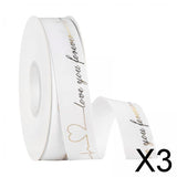 Maxbell 3xValentine's Day Ribbon Romantic DIY Crafts for Greeting Cards Holiday Wreath White