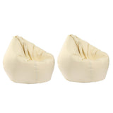 Maxbell 2 Pieces Waterproof Stuffed Animal Storage Bean Bag Cover Beige