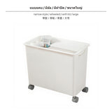 Maxbell Under Bed Storage Box with casters, 15.6L Large Capacity Drawer Organizer, Plastic Stackable Bin, ivory, for Bedroom, ivoryice, Desk, Closet Narrow Wheels Lid Large