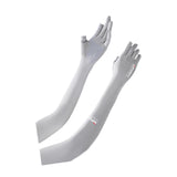 Maxbell Adjustable Arm Sleeves with Gloves Long Arm Covers for Fishing Women Outdoor gray