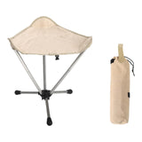 Maxbell Folding Camping Stool Sturdy Folding Tripod Stool for Beach Picnic Gardening Beige