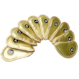 Maxbell Maxbell 10Pcs Golf Club Iron Head Cover Protector Waterproof for Main Iron Clubs gold