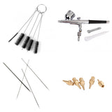 Maxbell Airbrush Sprayer Gun + 0.3mm Needles + 0.3mm Nozzles + Cleaning Brushes Set Kit