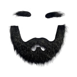 Maxbell 3xFalse Eyebrow and Beard Set Costume Mustache for Performance Cosplay Festive Black