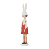 Maxbell Rabbit Girl Statue Collectible Desktop Sculpture for Bookshelf Cabinet Decor Red