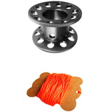 Maxbell Scuba Diving Finger Spool Reel + High Visibility Flat Guide Line Gray