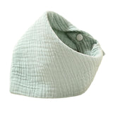 Baby Bib Skin Friendly Triangle Absorbent Burp for Boys Girls Newborn Infant Light Green