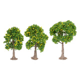 Maxbell 3x Model Trees Diorama Tree for Railway Building Model DIY Scenery Landscape yellow fruit trees