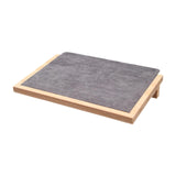 Bamboo Jewelry Display Tray Stand Handcraft Soft for Show Dresser Displaying Large Deep Grey