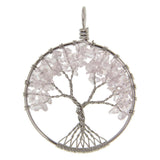 Maxbell Wire Wrapped Tree of Life Natural Gemstone Chip Pendant Jewelry For Necklace - Aladdin Shoppers