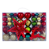 102 Pieces Christmas Balls Star Deer Ornaments Set for Home Wedding Birthday Gold Red Dark Green