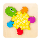 Maxbell Wooden Jigsaw Puzzle Stem Brain Teasers Puzzle Kindergarten Color Perception turtle