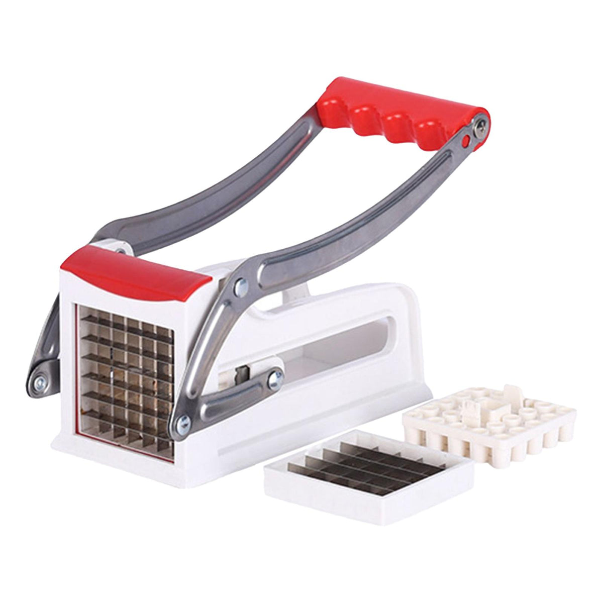 Maxbell Manual French Fry Cutter Practical Potato Cutter for Carrots Cucumbers Fruit Red