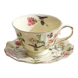 Maxbell Tea Cup and Saucer Set Coffee Mug for Birthday Gift Thanksgiving Day Wedding