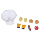 Maxbell 9Pcs Kitchen Food Set Plastic Fruit and Plate Model Dollhouse Miniature 1/12
