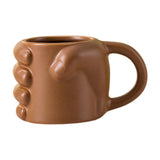 Maxbell Novelty Fist Coffee Mug Ceramic for Men Women Coffee Lover Gift Drinking Mug Brown