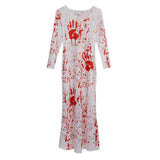 Maxbell Scary Long Blood Palm Dress Halloween Costume Party Woman Fancy Dress L or XL