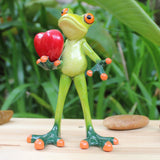 Maxbell 2x Resin 3D Craft Frog Figurine Office Desktop Decoration Collectible Gift