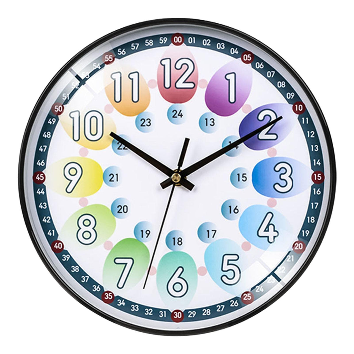 Kids Wall Clock Silent Non Ticking Kids Learning Living Room Home  A