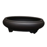 Maxbell Round Large Shallow Planter Pot Flowerpot for Balcony Desktop Indoor Outdoor black