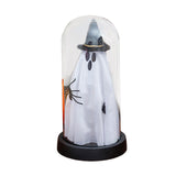 Maxbell Light up Ghost in Cloche Halloween Ghost with Light for Table Shelf Tabletop black hat