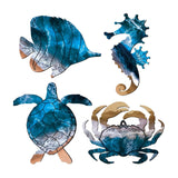 Maxbell 4Pcs Sea Turtle Seahorse Crabs Fish Wall Decor Hotel Beach Themed Room Decor