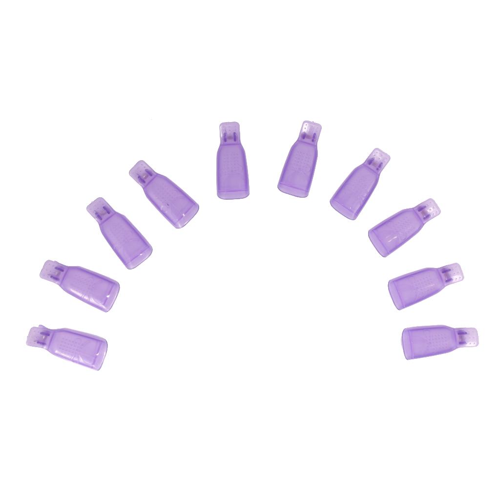 Maxbell Maxbell Durable 10 PCS Nail Art Plastic Soak Off UV Gel Polish Remover Clip Cap- Random Color