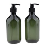 Maxbell Maxbell 2x Empty Translucent PET Shampoo Conditioner Pump Bottles Container 500ml Green