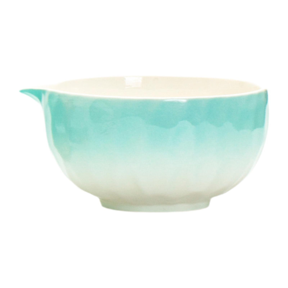 Maxbell Matcha Bowl with Spout Handcrafted Home Making Tools Tea Bowl for Tea Lovers Cyan Blue