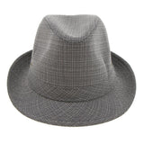 Maxbell Men Women Vintage Summer Gangster Trilby Linen Fedora Hat 58cm Gray