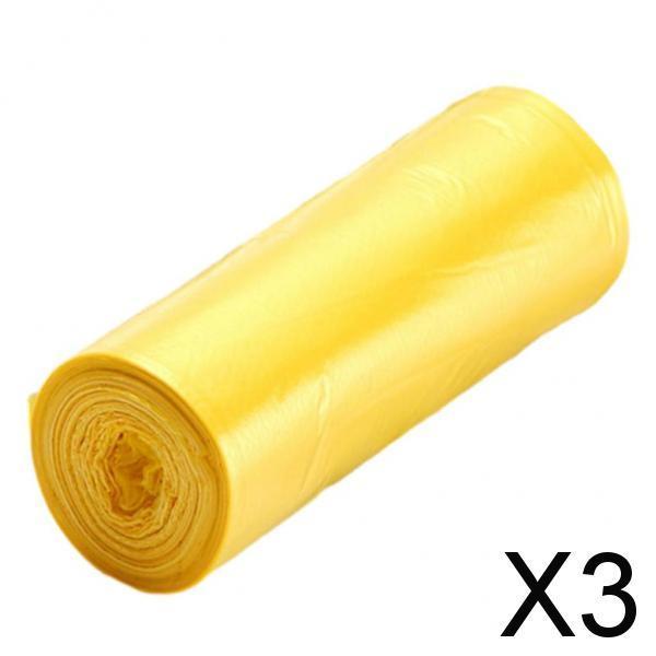 Maxbell 3xBathroom Trash Can Liners Garbage Bin Liners for Restaurant Outdoor Bathroom Yellow