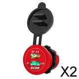 Maxbell 2xCar DC Aluminum Alloy Dual USB QC3.0 Quick Charge for LED Display  Green