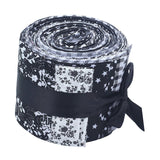 Maxbell 2x20 Pieces 2.4 inch Jelly Roll Floral Cotton Craft Roll up Sewing DIY Black