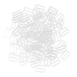 Maxbell 200Pcs Plastic Bra Lingerie Strap Clips Hook Slider Buckle 15mm Clear Black