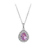 Maxbell Water Droplet Charm Pendant Necklace for Women for Party Anniversary Holiday Pink