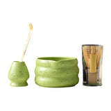 Maxbell 4x Matcha Ceremony Set Ceramic Matcha Bowl Set for Dining Room Home Tea Room Green