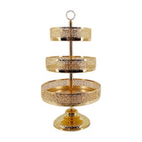 Maxbell 3 Tiered Cupcake Stand Tiered Serving Tray for Tea Party Wedding Celebration Glod